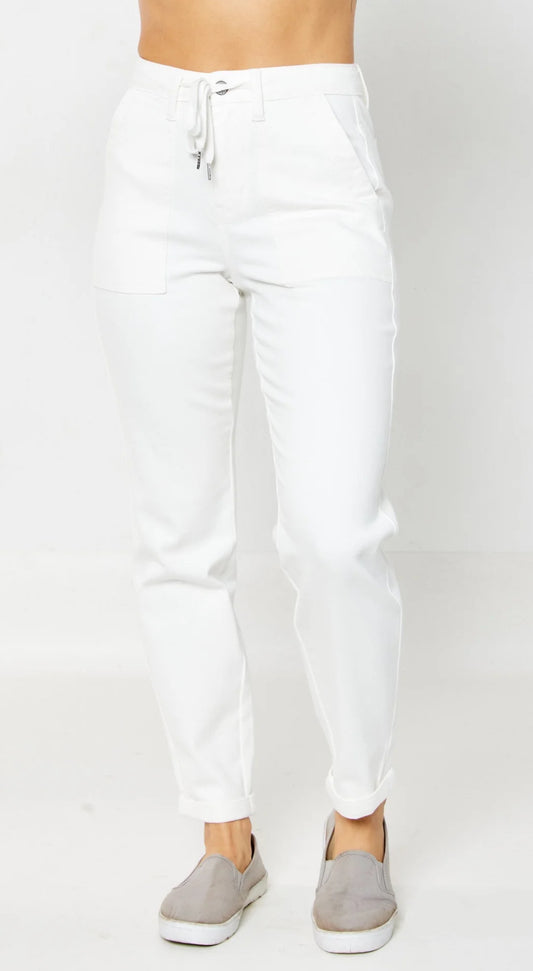 JB88812 HW GARMENT DYED CUFFED JOGGER WHITE