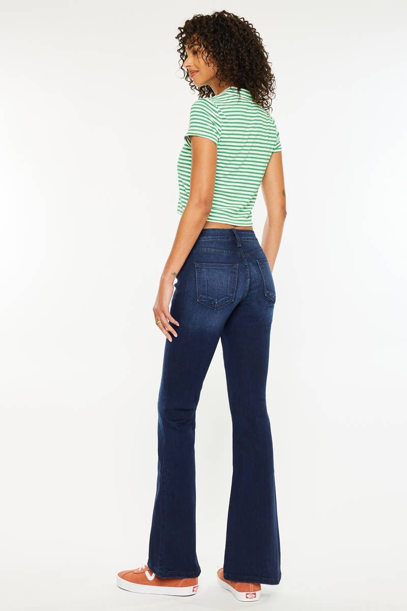 PETITE MID RISE FLARE JEANS-KC6102D-PT