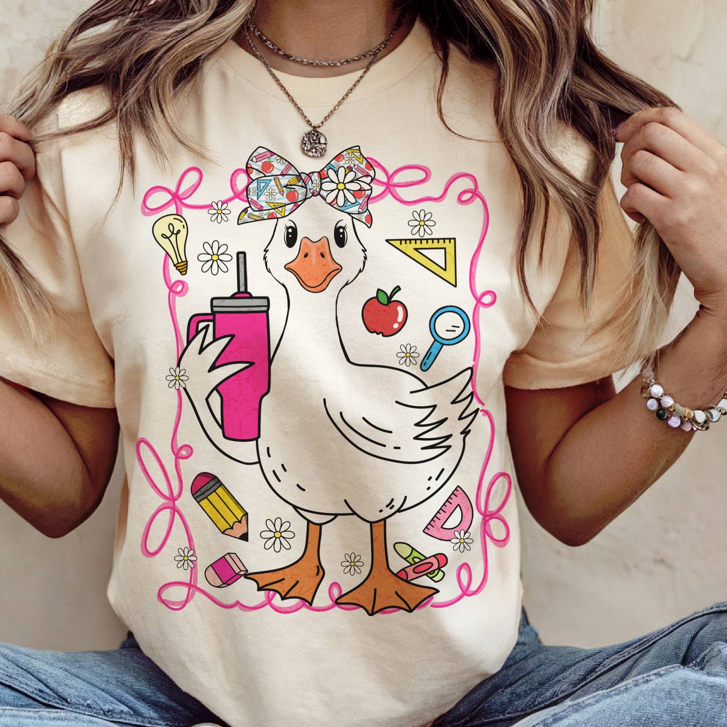 Goose Teacher Back To School Counselor Retro Graphic Tee