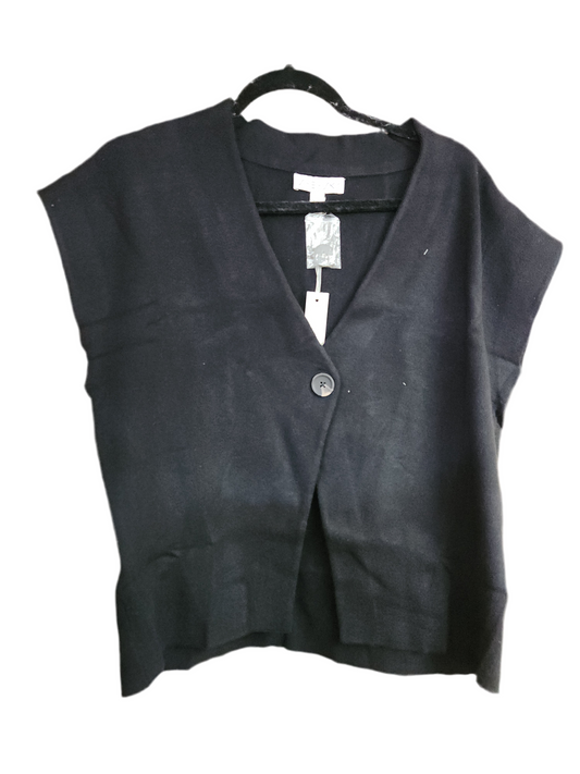 She+Sky SY8726 BLACK Oversized Single Button Sweater Vest