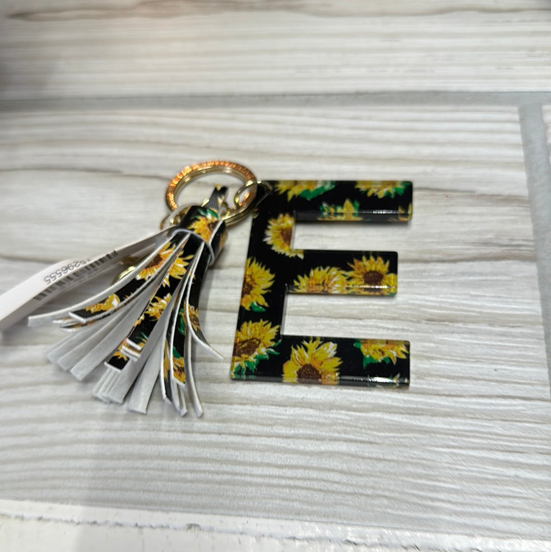 0221-INITAIL CHARM KEYCHAIN SUNFLOWER