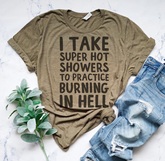 Sarcastic hot showers Vintage Style Graphic Tee