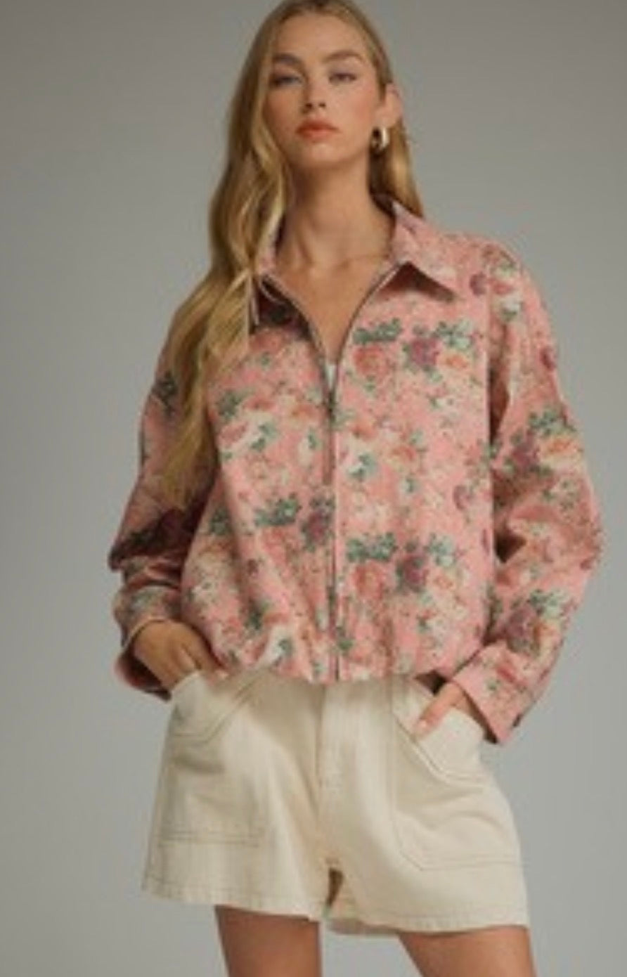 Entro J32607 Blush Jacket Floral