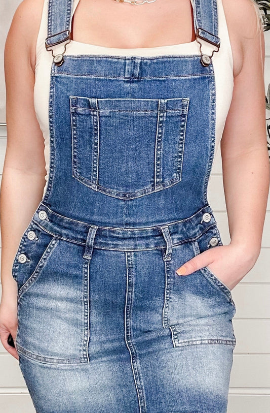 JB 2821 HW Raw Hem Overall Skirt