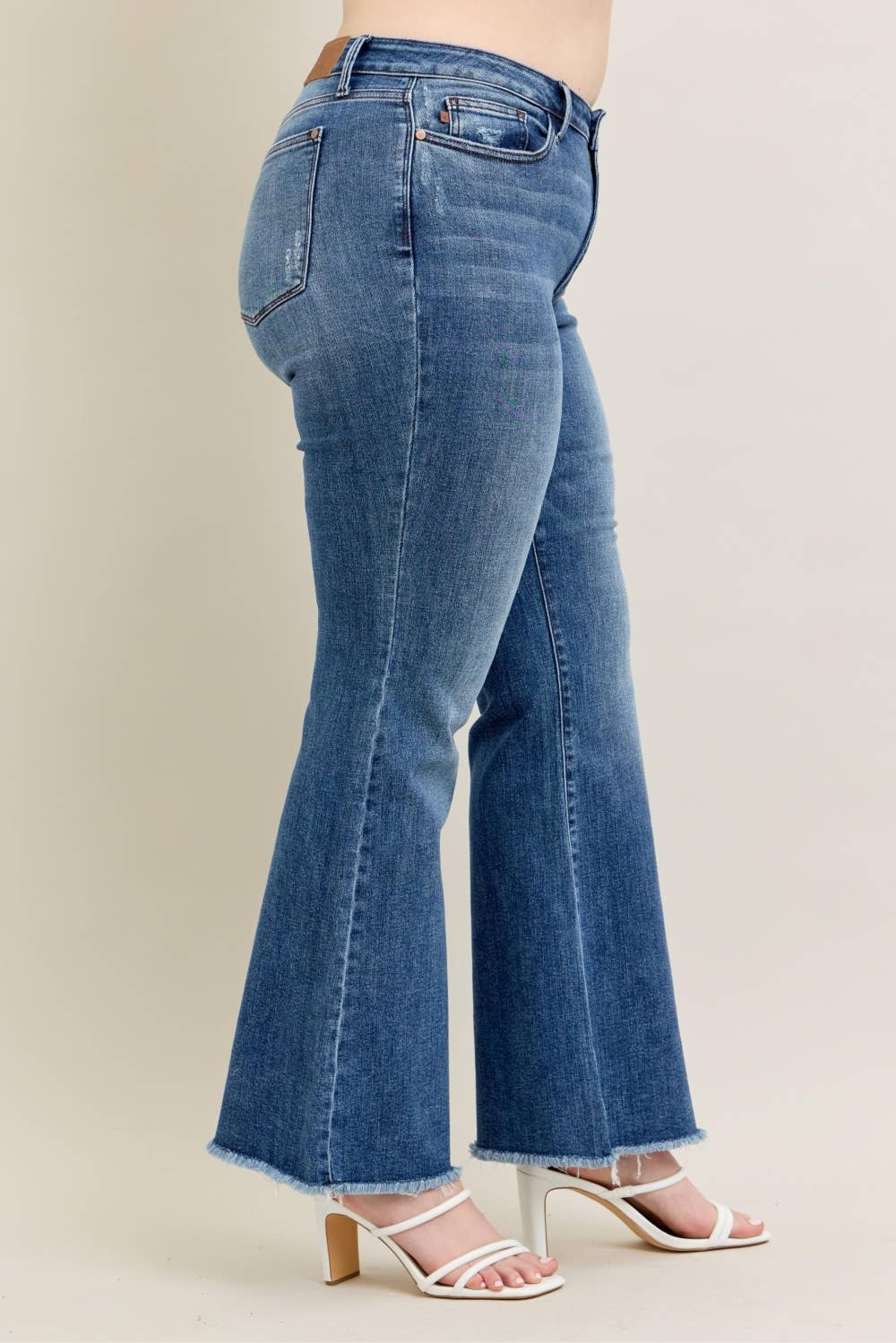 JB 82670 MR Vintage Wash Flare w/ Destroy and Fray Hem - PLUS
