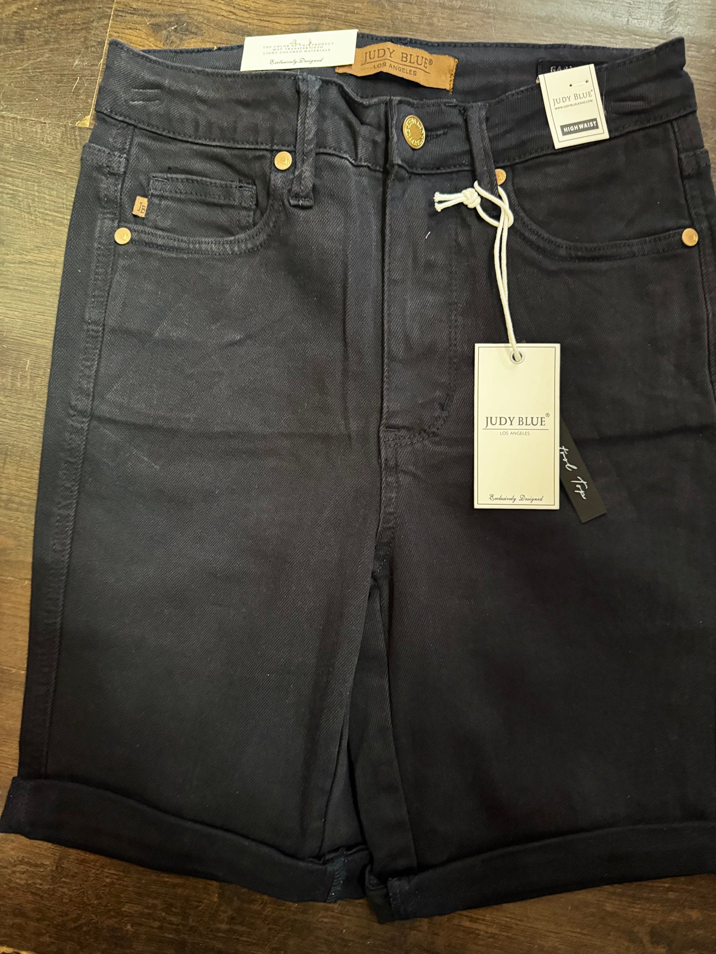 JB 150270 HW GARMENT DYED TUMMY CONTROL BERMUDA SHORTS-navy
