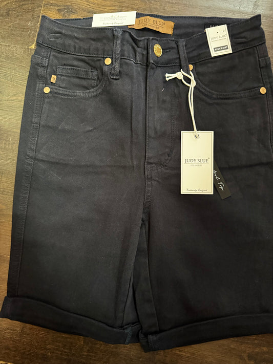 JB 150270 HW GARMENT DYED TUMMY CONTROL BERMUDA SHORTS-navy