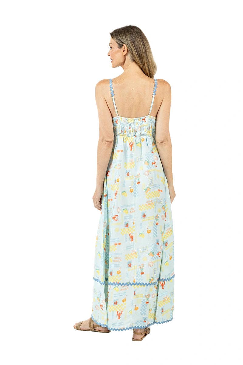 Italian Summer Maxi Dress (Light Blue)