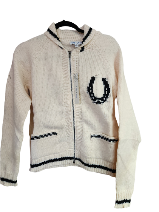 She+Sky SY9196 Long Sleeve Front Zip Horse Pattern Sweater Jacket
