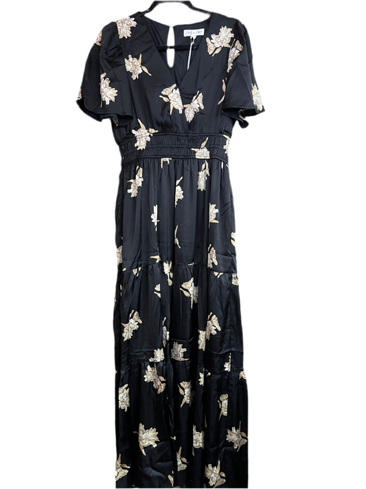 SHE+SKY SY9726 Two color way stories, Black or Mocha floral mid lenght. SILKY fabric