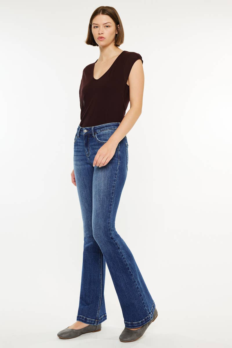 OPEN PACK GLOW PETITE MID RISE FLARE-KC20041M-PT