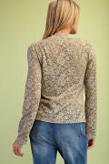Easel ST200100 STONE LONGSLEEVE LACE CARDIGAN