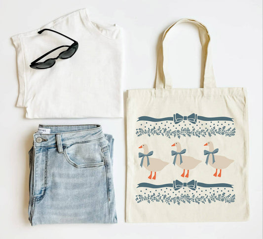 Coquette Goose Tote, Funny Tote Bag, Shoulder Bag