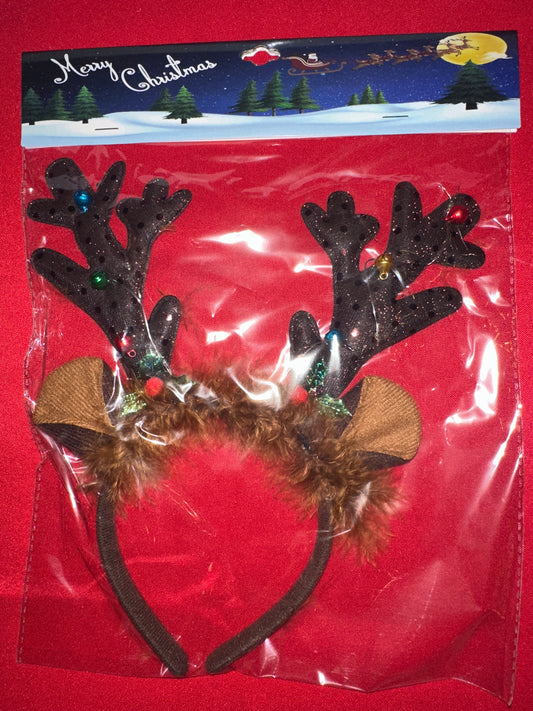 Jeannie's Headbands Antler Jingle Bells Light Up