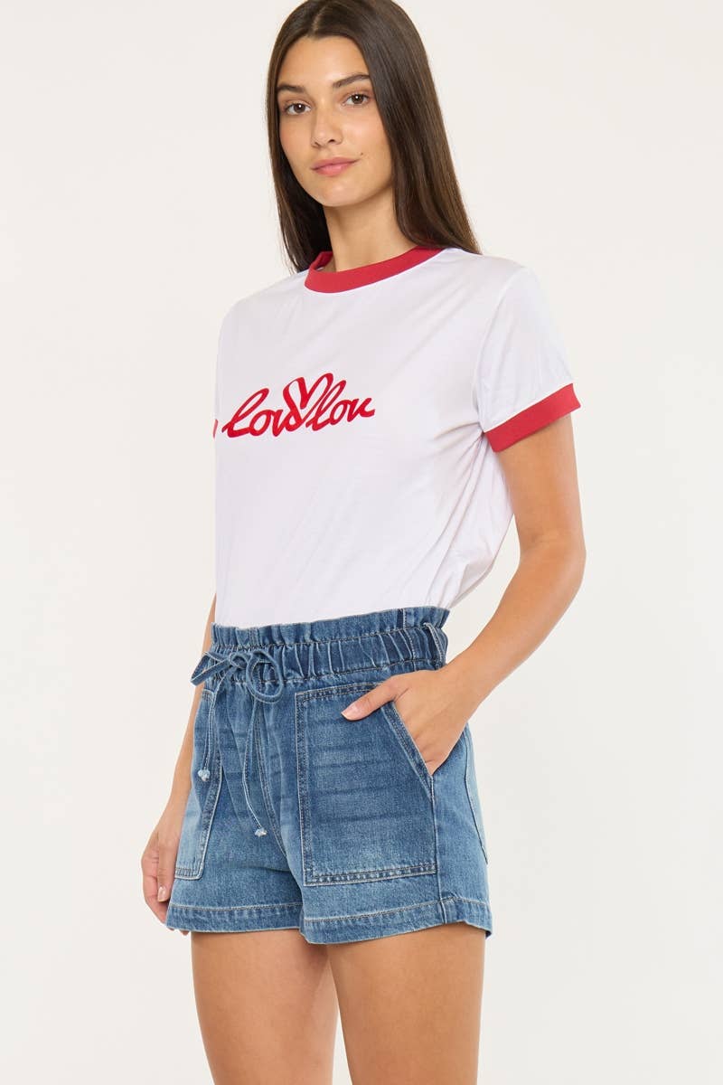 PAPER BAG DENIM SHORTS-KC7961MD