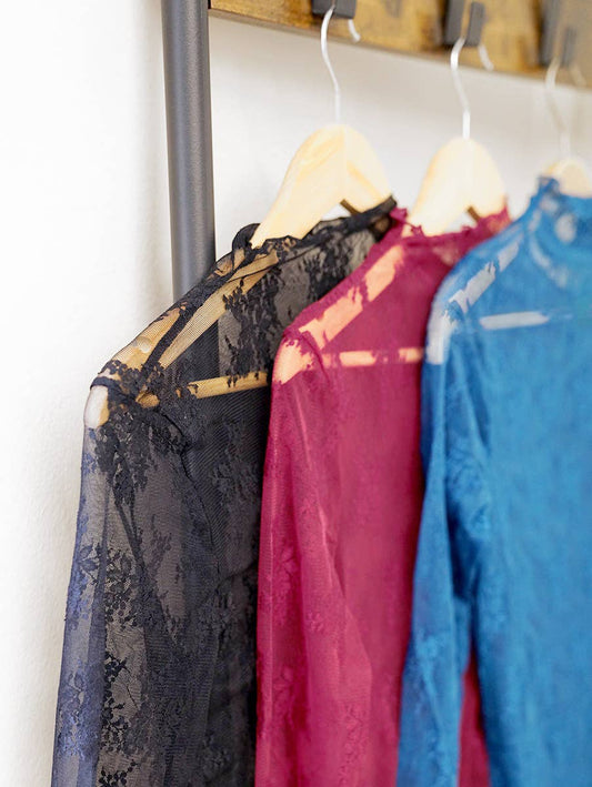 , Lace See Through Layering Top