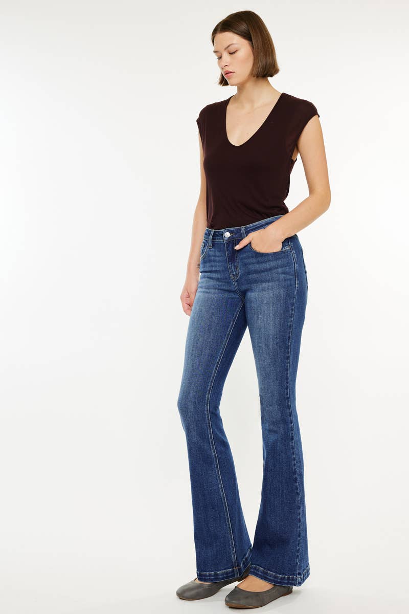 OPEN PACK GLOW PETITE MID RISE FLARE-KC20041M-PT
