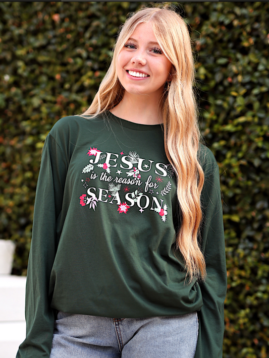 K&C Jesus Is The Reason - L/S (Forest Green)