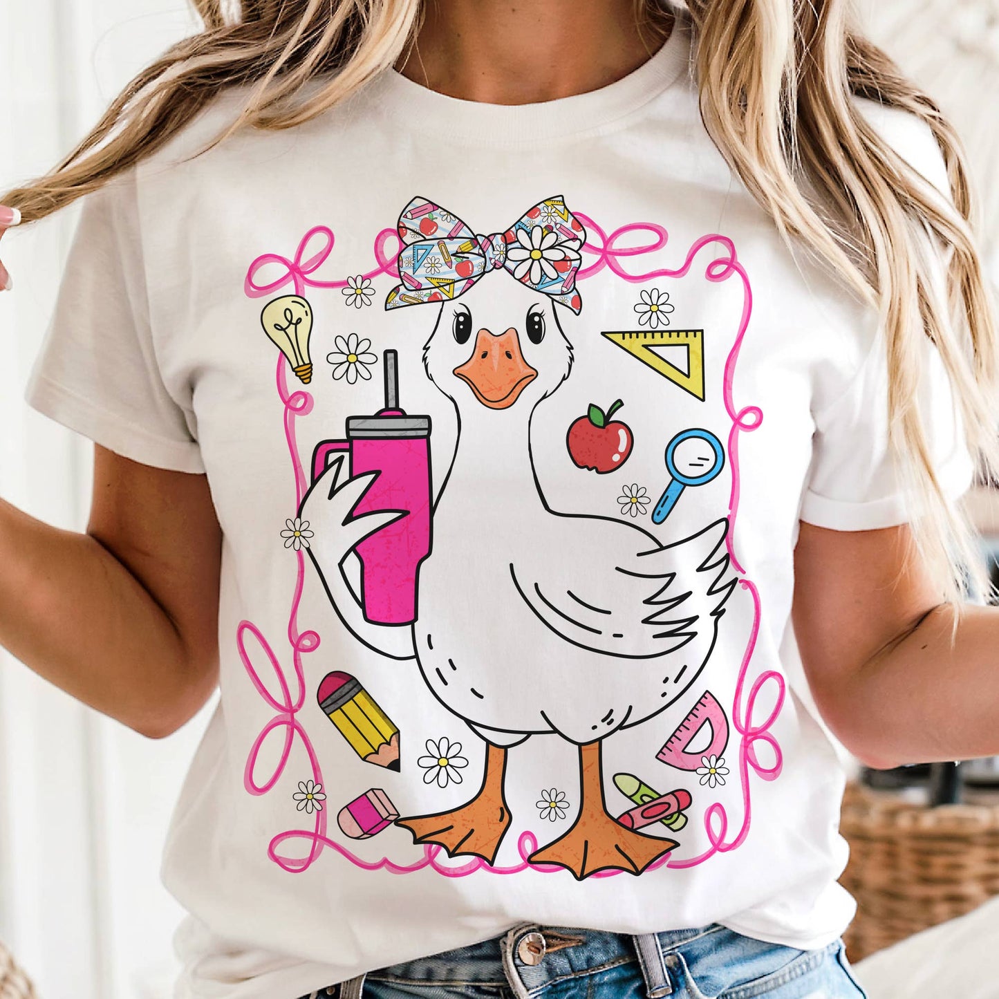 Goose Teacher Back To School Counselor Retro Graphic Tee