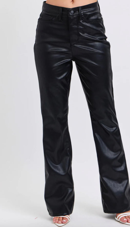JB 88885 HW TUMMY CONTROL FAUX LEATHER  BOOTCUT