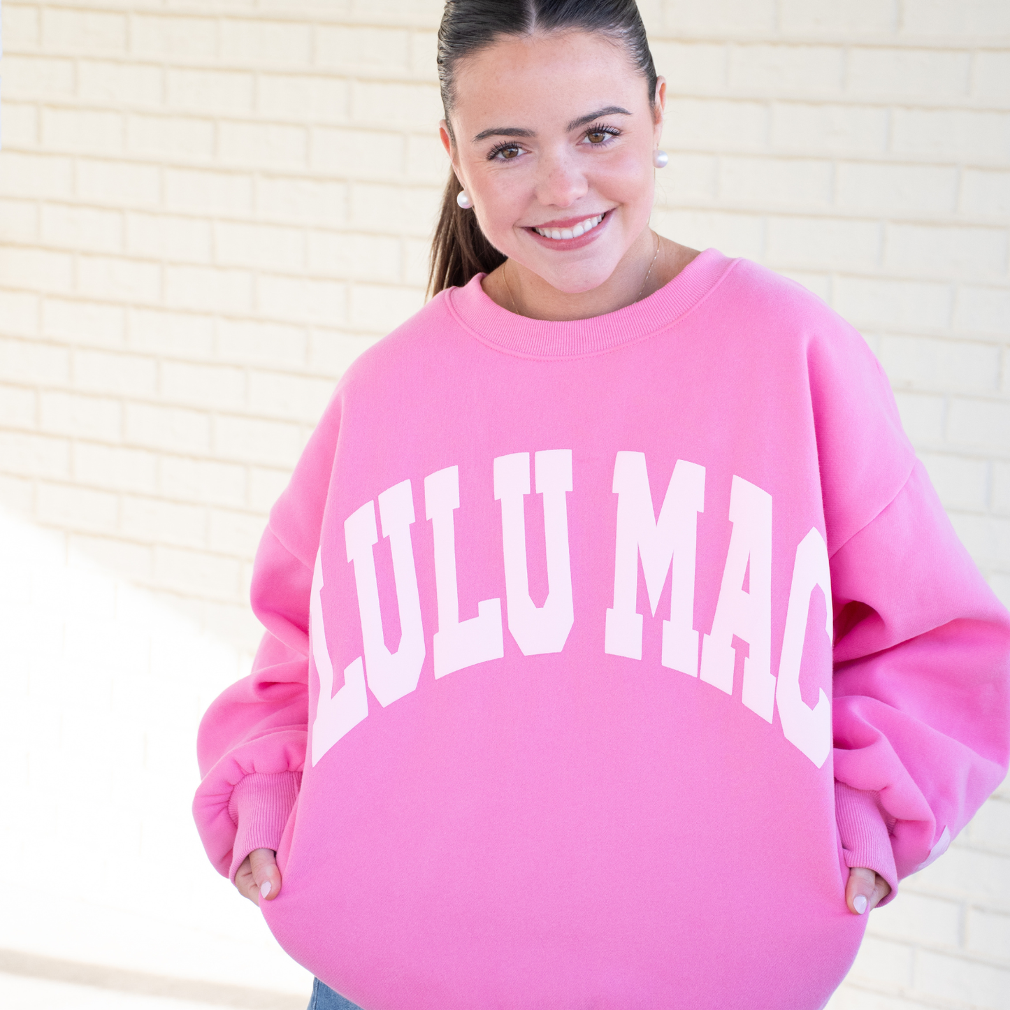 LULU MAC Pink/Light Pink Puff sweatshirt