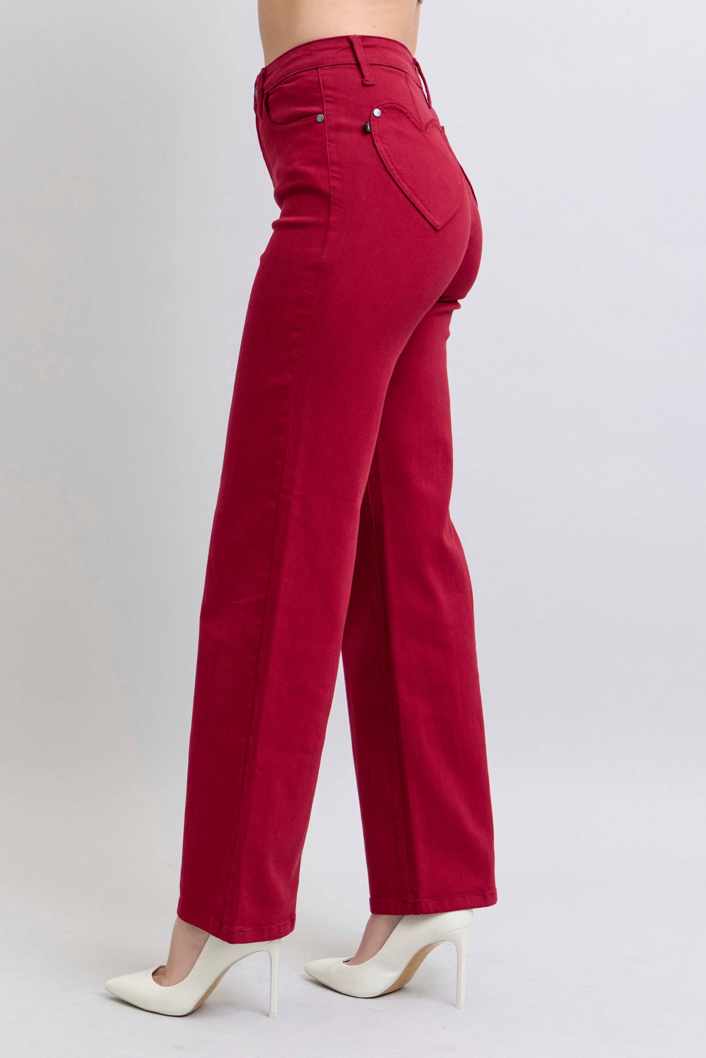 JB 88917REG Heart Shaped Back Pockets High Waisted 90's Straight