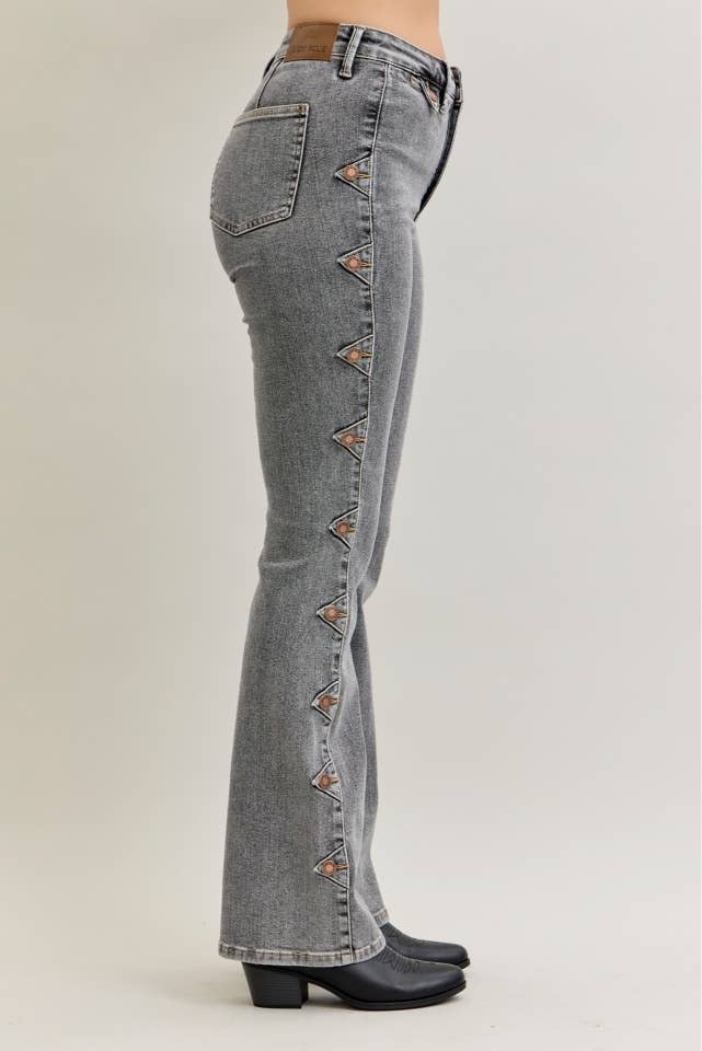 JB 881042 HW Bootcut Western Side Seam & Coin Pkt Detail