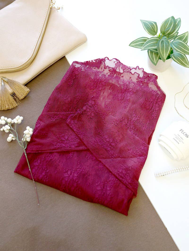 , Lace See Through Layering Top
