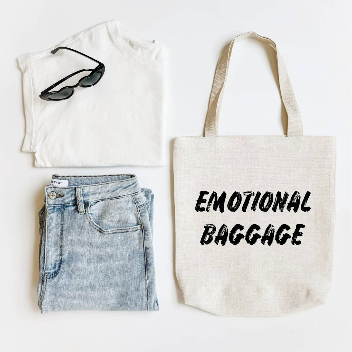Emotional Baggage Funny Tote Bag, Shoulder Bag, Book Bag