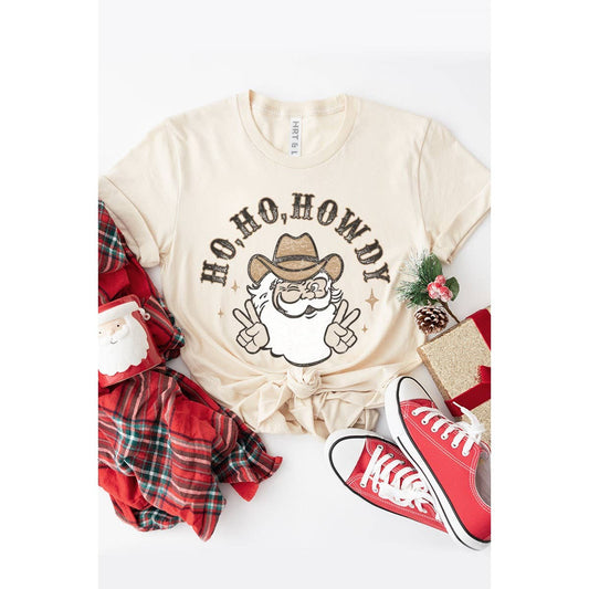 HO HO HOWDY WASHED GRAPHIC TEE
