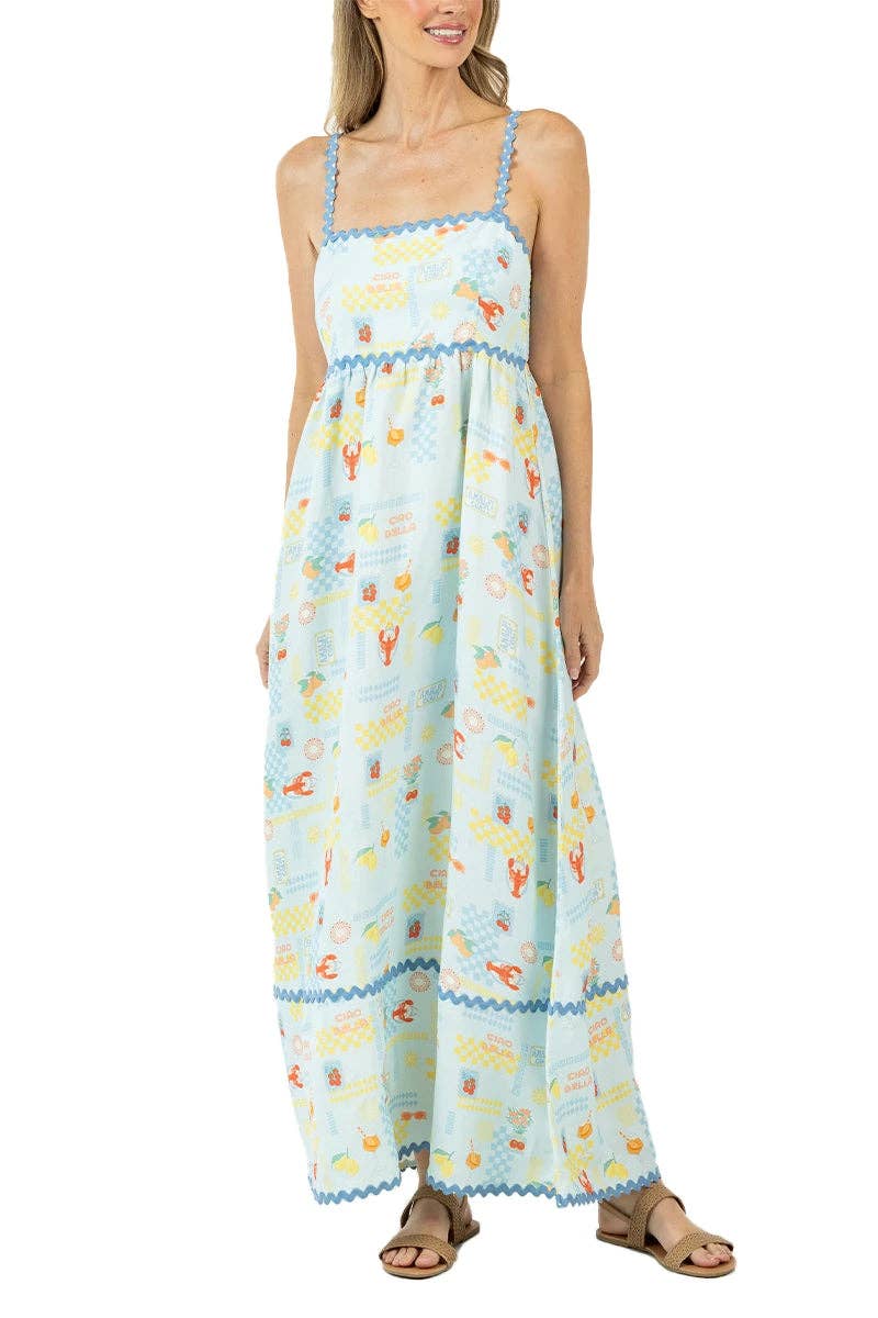 Italian Summer Maxi Dress (Light Blue)