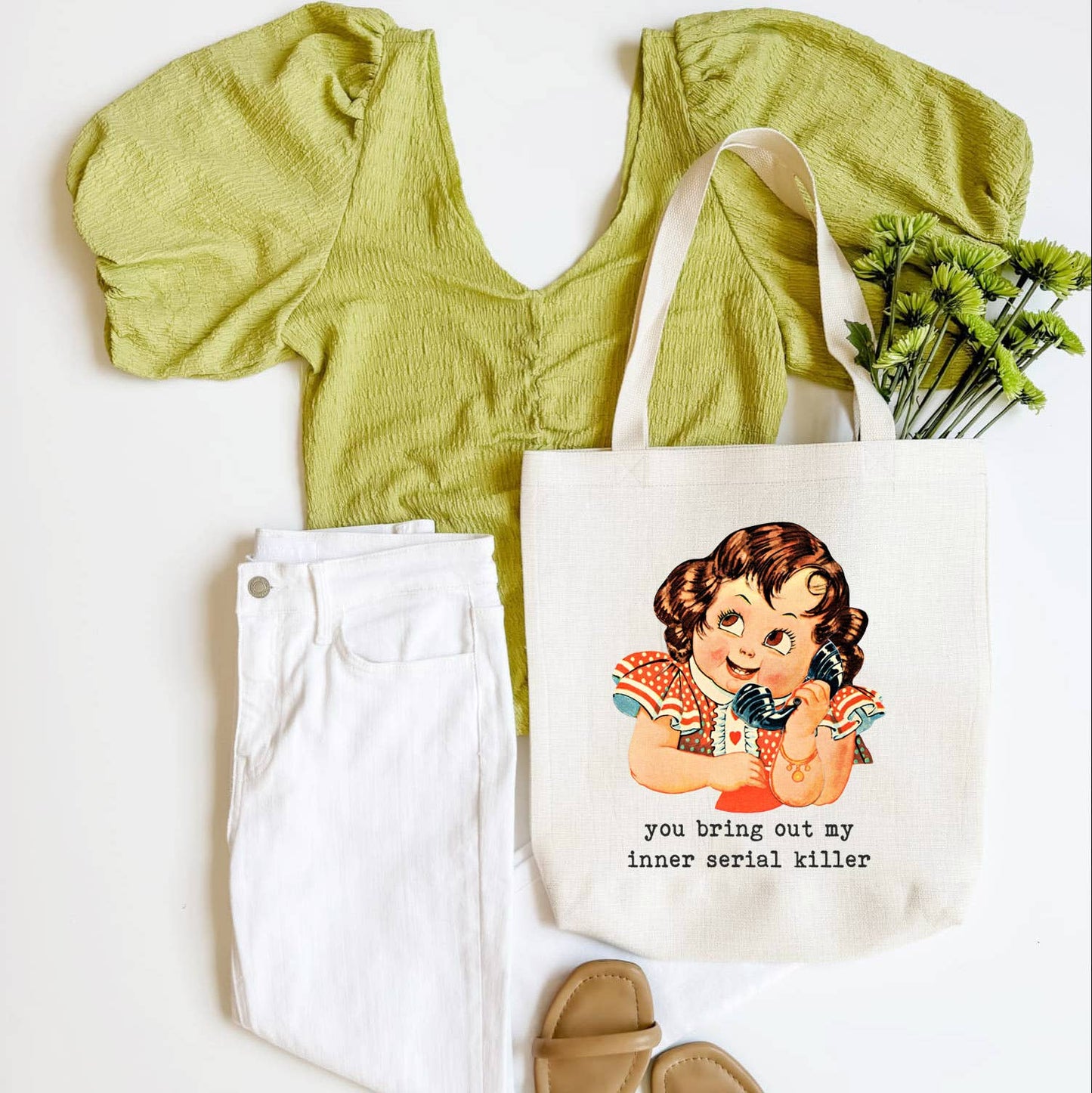 Inner Serial Killer Funny Tote Bag, Shoulder Bag, Book Bag