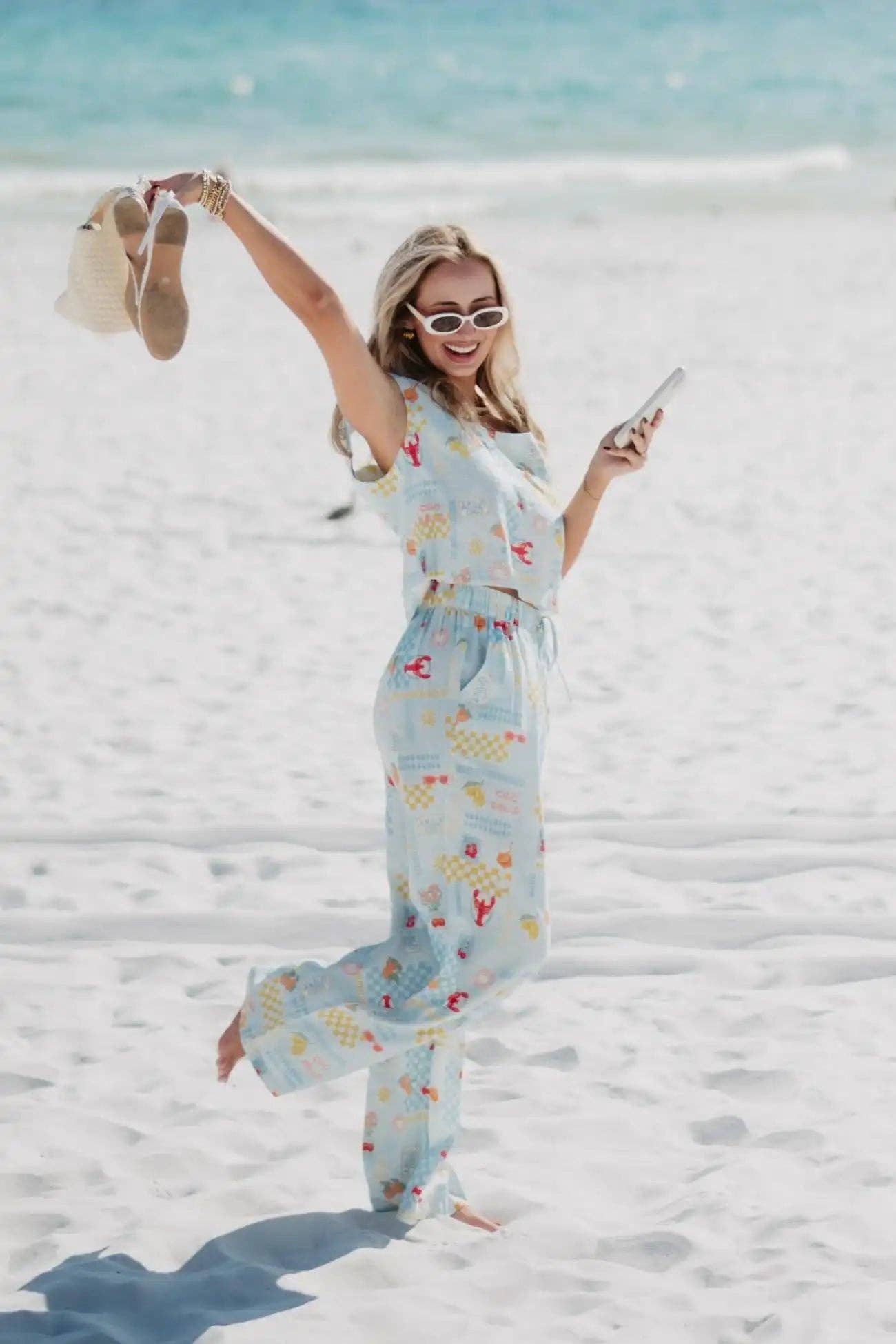 Light Blue Italian Summer Matching Sets Women