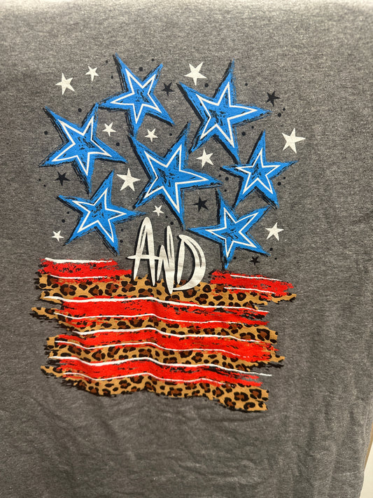 LD Stars stripes leopard tee