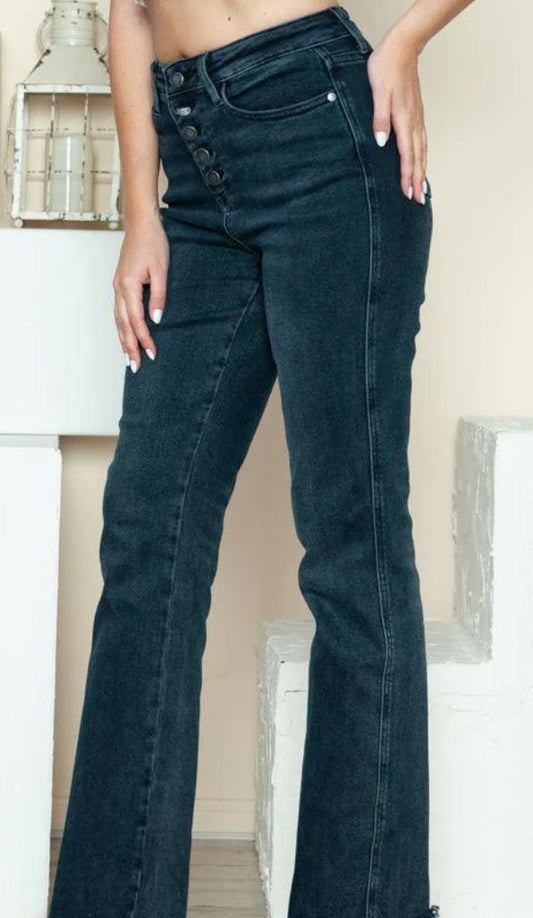 JB 88912 HW Button Fly Hem Destroy Straight