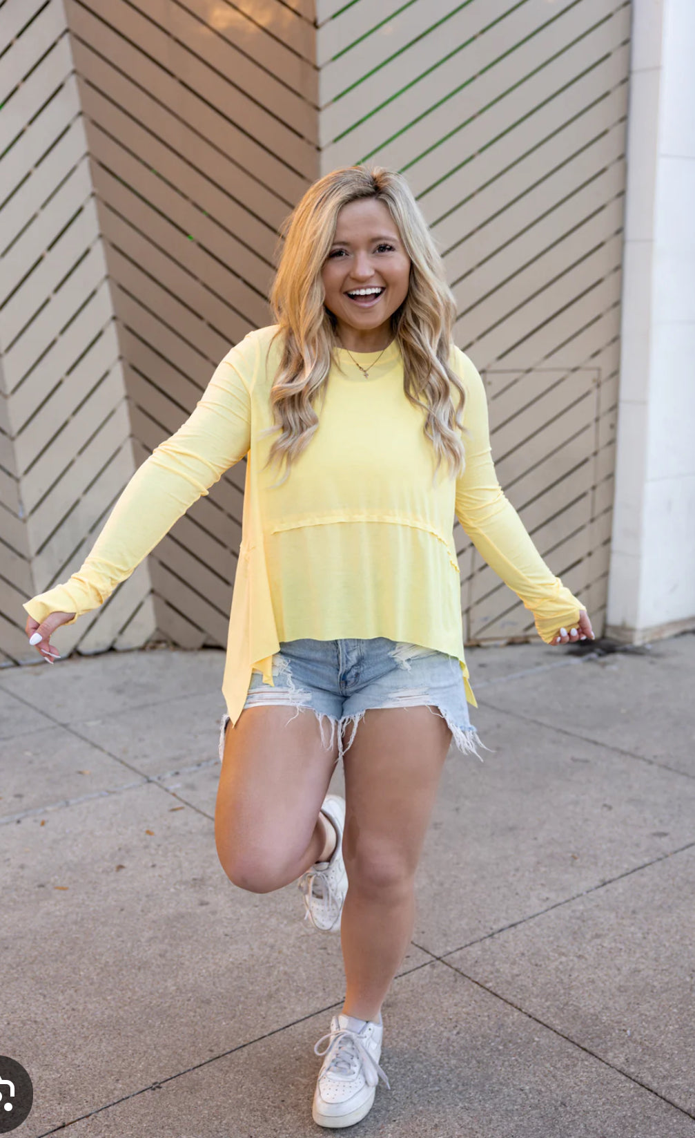 JLB Flowy Activewear Long Sleeve Sunshine Yellow