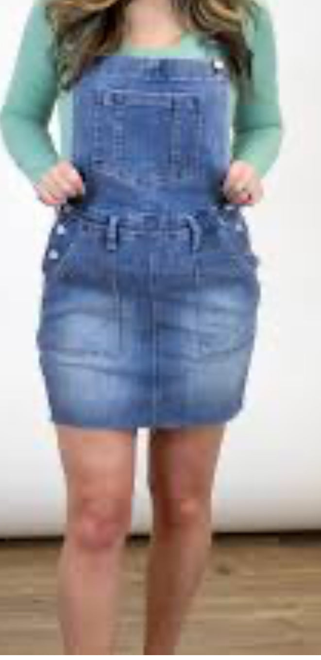 JB2821 MD OVERALL SKIRT RAW HEM