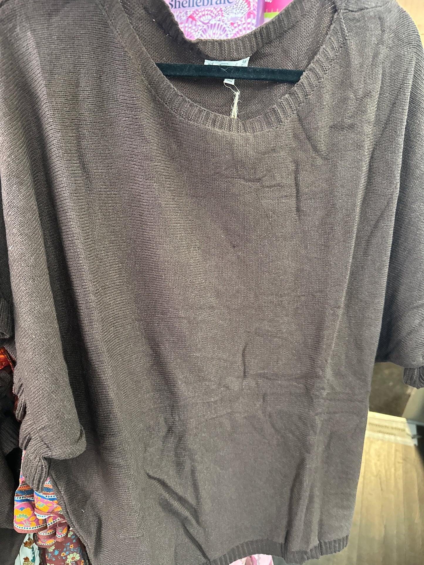 Easel ET19122 Espresso DOLMAN SLVS KNITTED SWEATER TOP