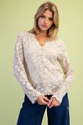 Easel ST200100 FADED OLIVE LONGSLEEVE LACE CARDIGAN