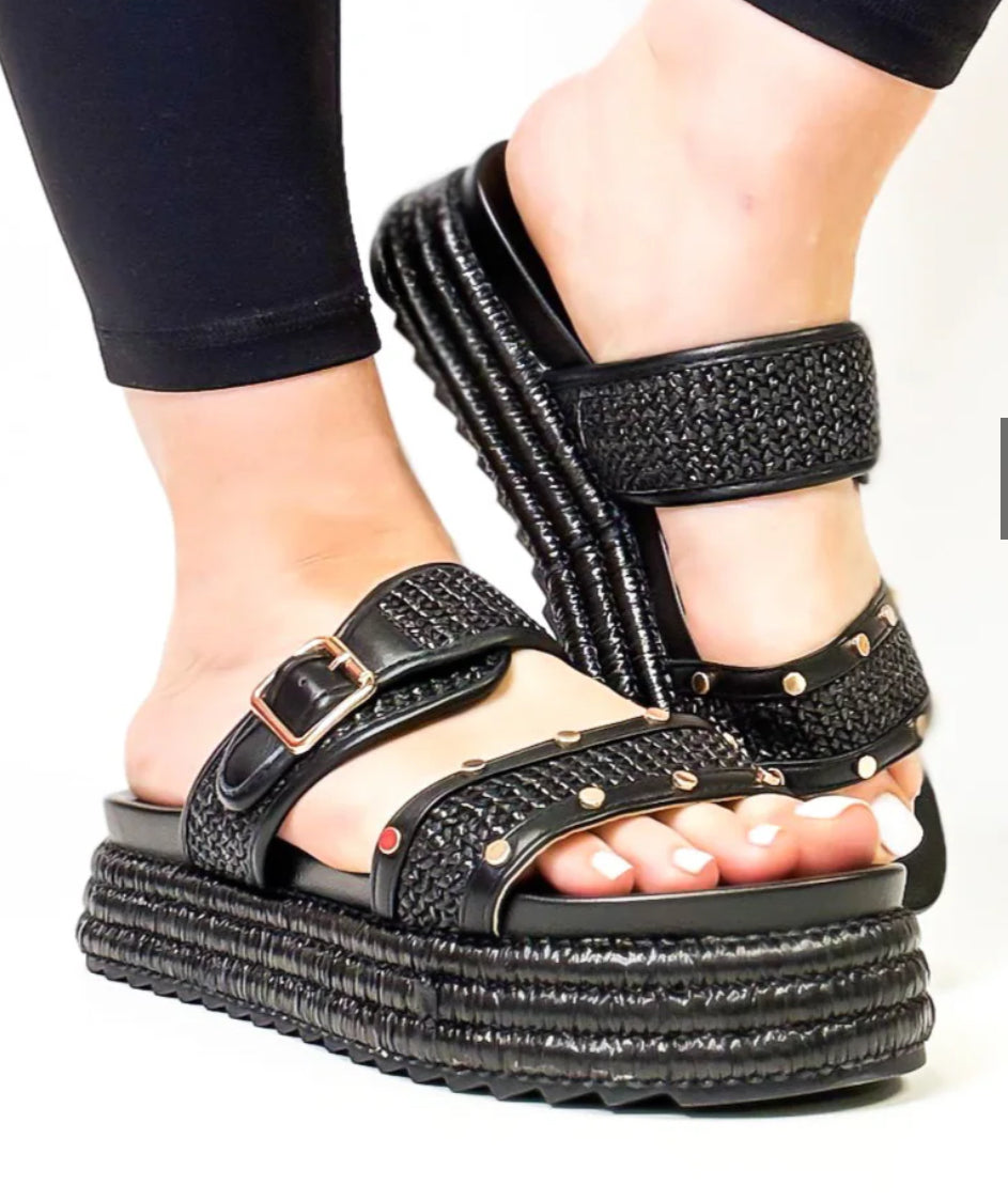Corkys-Walk Of Shame Black Raffia