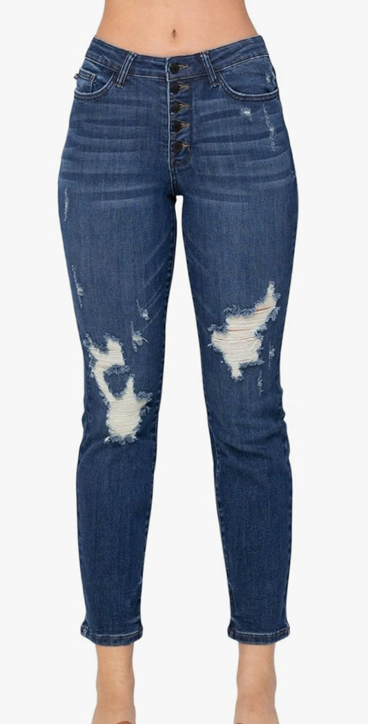 JB88526 BOYFRIEND FIT HW ZIGZAG BUTTON FLY