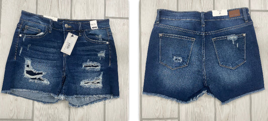 JB 15250 HW FRAY HEM CUT OFF DAD SHORTS