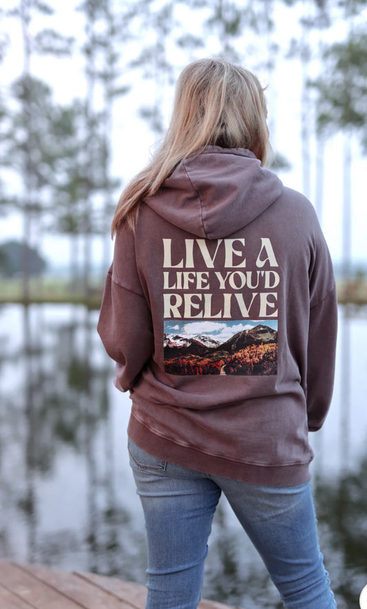 JLB-LIVE A LIFE YOUD RELIVE-EXPRESSO-OVERSIXED HOODIE