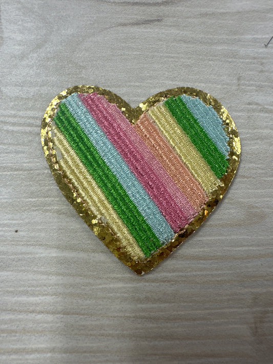 Embroidered heart sticker