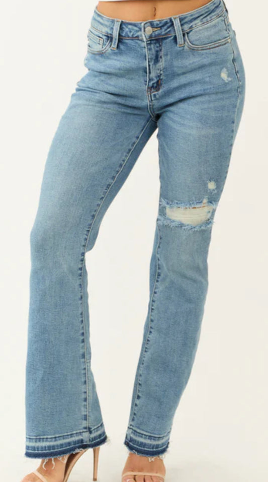 JB 82542 HW DESTROY FRAY HEM BOOTCUT