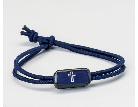 Tap to Pray Survivor Series Tactical Bracelet Navy + Cross