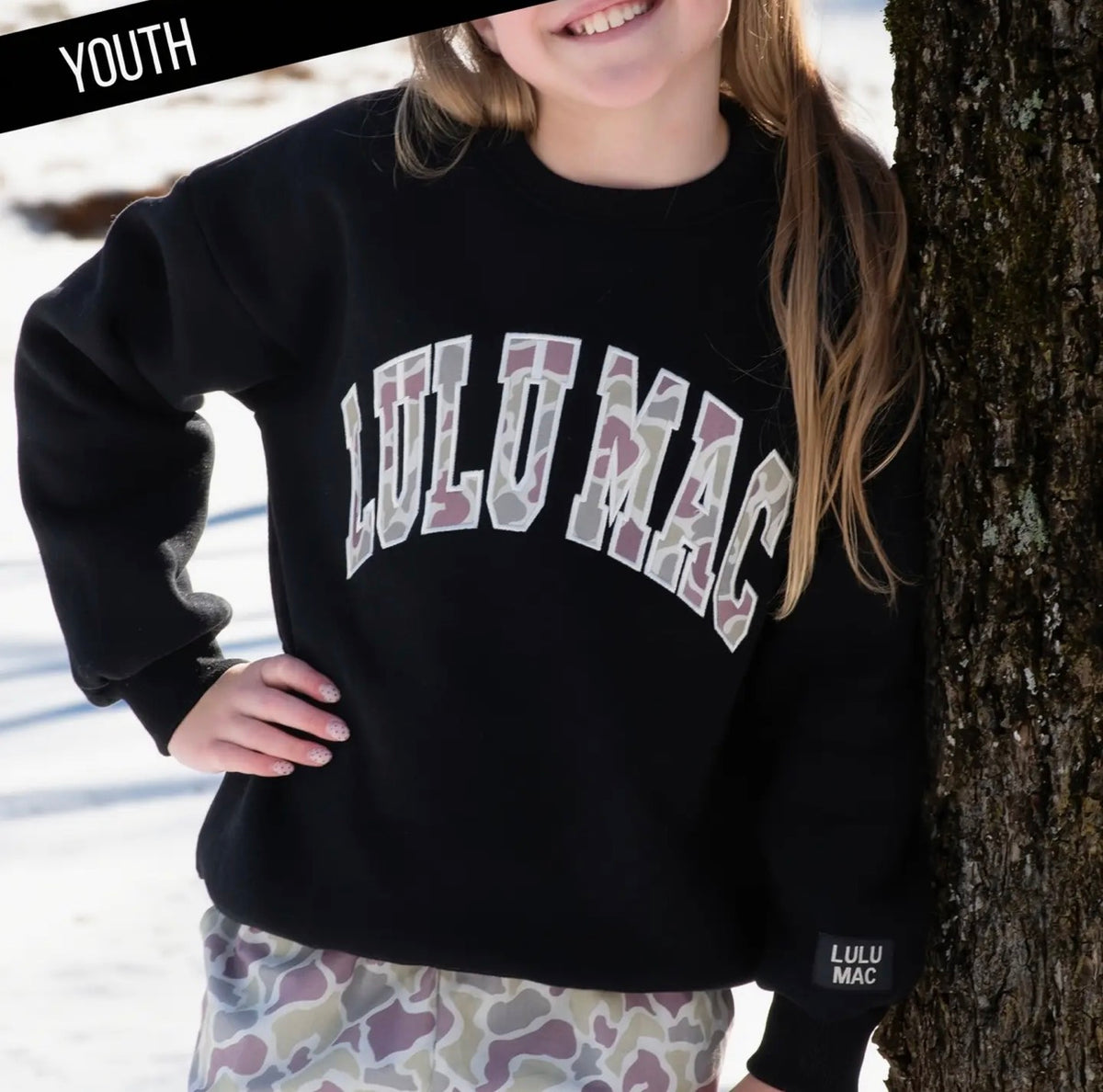 LULU MAC Kids Camo Black Sweatshirt