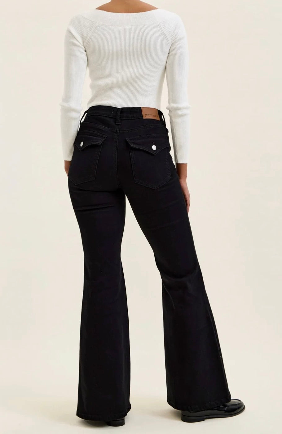 JB 881181 JAQUELINE Black Shadow Luxe Flare with Printed Elastic