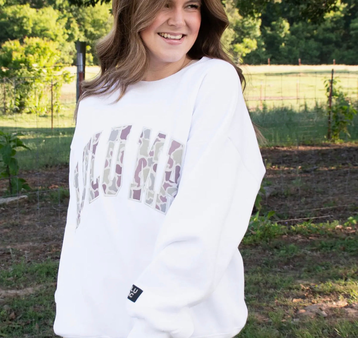 LULU MAC White Camo Stitch Sweatshirt