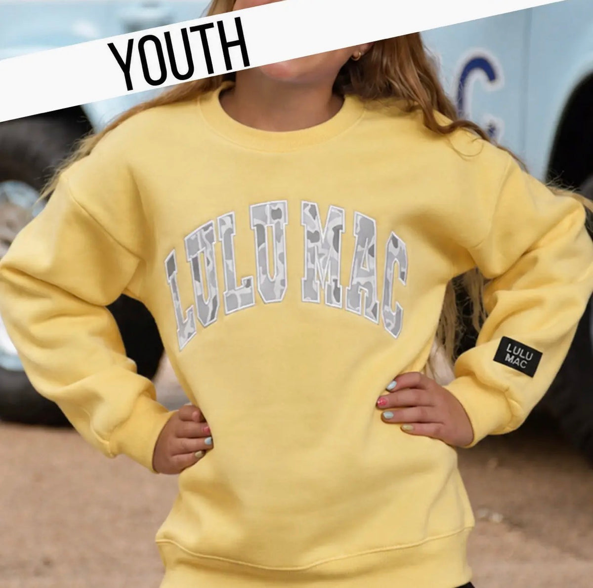 LULU MAC Kids White Camo Butter Sweatshirt
